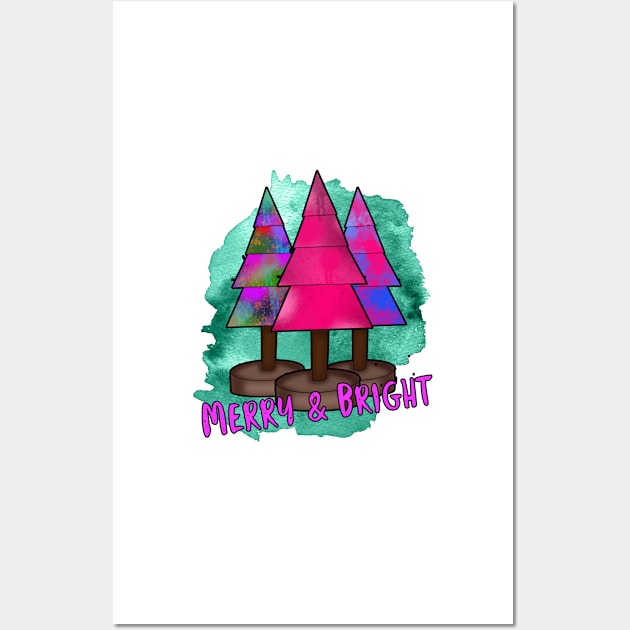 Christmas trees - merry & bright Wall Art by CharlieCreates